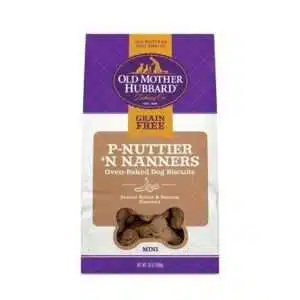 Old Mother Hubbard P-Nuttier 'N Nanners Grain Free Biscuits Baked Dog Treats Mini, 16 Ounce Bag