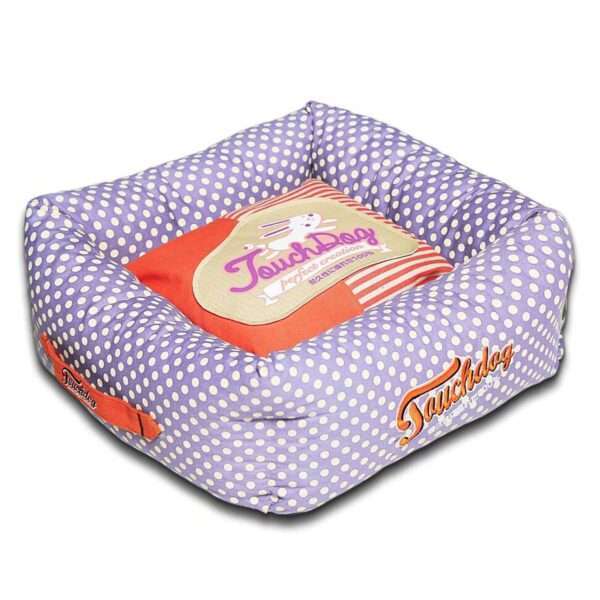 Pet Life Polka Dot Bolster Dog Bed in Lavender | Polyester/Nylon | PetSmart