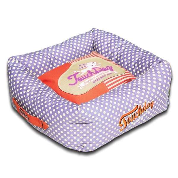 Pet Life Touchdog Polka Dot Bolster Dog Bed in Lavender, Size: 23.6"L x 23.6W x 9.9"H | Polyester/Nylon | PetSmart