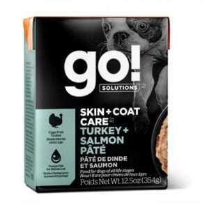 Petcurean Go! Skin & Coat Care Turkey & Salmon Pate Wet Dog Food 12.5-oz, case of 13
