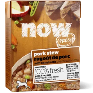 Petcurean Now! Fresh Grain Free Pork Stew with Bone Broth Wet Dog Food - 12.5 oz, case of 12