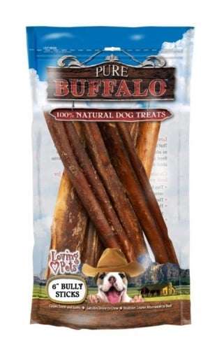Pure Buffalo Bully Sticks Dog Treats - 12-inch, 3-pack