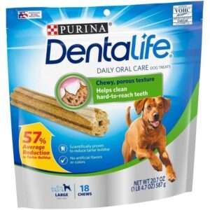 Purina Dentalife Daily Oral Care Adult Large Breed Chicken Flavor Dog Treats - 18-pack