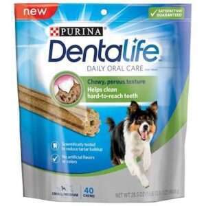 Purina Dentalife Daily Oral Care Adult Small and Medium Breed Chicken Flavor Dog Treats 40-pack