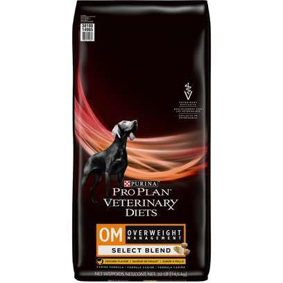 Purina Pro Plan Veterinary Diets OM Select Blend Overweight Management With Chicken Canine Formula Dry Dog Food 18 lb. Bag