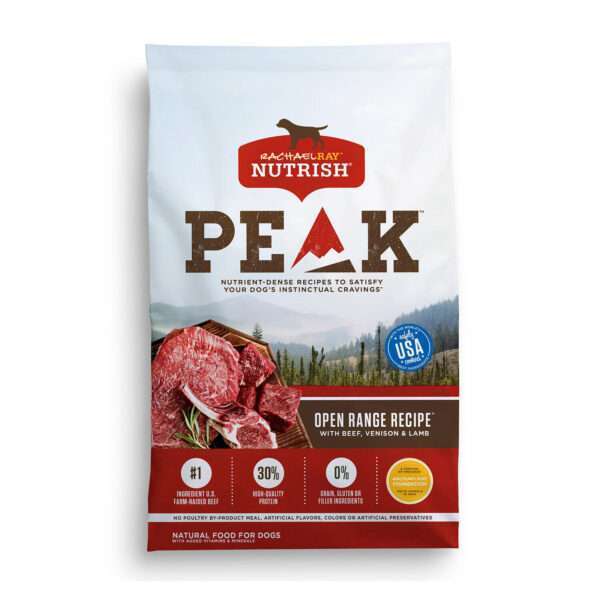 Rachael Ray Nutrish Peak Open Prairie Recipe With Beef, Venison & Lamb, Dry Dog Food | 12 lb