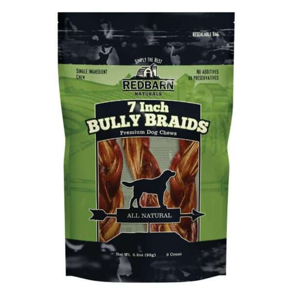 Redbarn Naturals Braided Bully Stick Dog Treat, Size: 3 count, Flavor: Beef | PetSmart