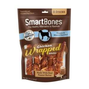 SmartBones Chicken Wrap Sticks Peanut Butter Dog Treat - 7 oz