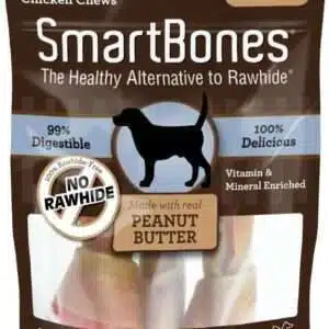 SmartBones Large Peanut Butter Chew Bones Dog Treats - 3-pack