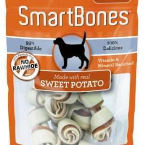 SmartBones Mini Sweet Potato Chew Bones Dog Treats - 24-pack
