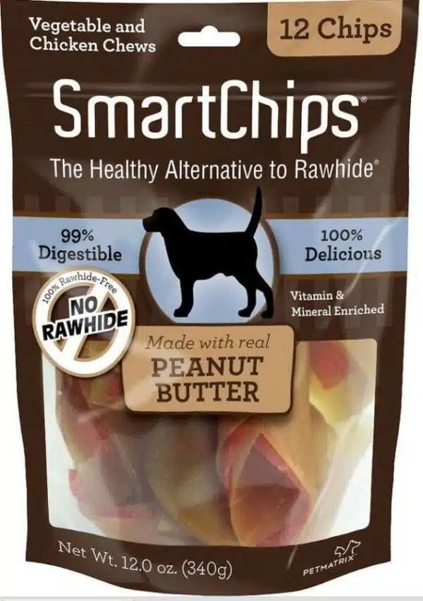 SmartBones SmartChips Peanut Butter Chews Dog Treats - 12-pack