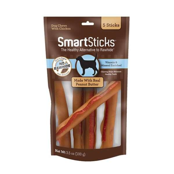 SmartBones SmartSticks Peanut Butter Chews Dog Treats - 5-pack