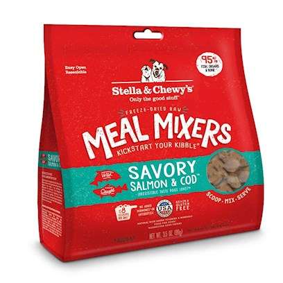Stella & Chewy's Freeze Dried Raw Savory Salmon & Cod Meal Mixers Grain Free Dog Food Topper 18-oz