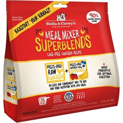 Stella & Chewy's Meal Mixer SuperBlends Grain Free Chicken Recipe Freeze Dried Raw Dog Food Topper 16-oz