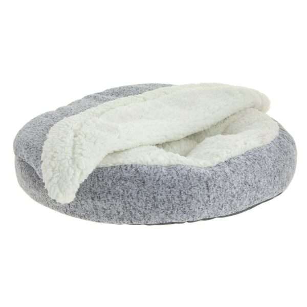 Top Paw Knit Snuggler Cave Dog Bed in Grey, Size: 22"L x 22"W x 5"H | Polyester | PetSmart