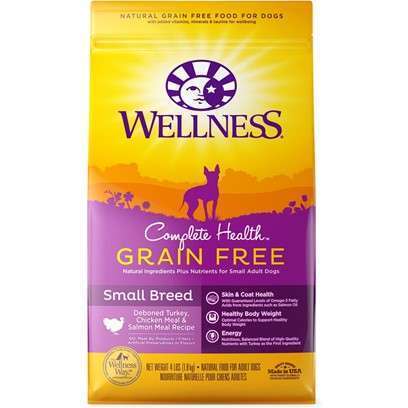 Wellness Complete Health Grain Free Small Breed Deboned Turkey, Chicken Meal and Salmon Meal Recipe Dry Dog Food 11-lb