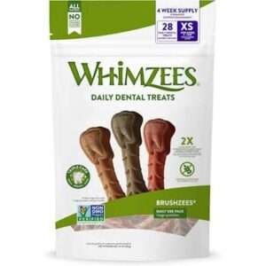 Whimzees Daily Use Brushzees Extra Small Pack Dental Dog Treats 7.4-oz