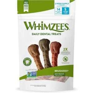 Whimzees Daily Use Brushzees Small Pack Dental Dog Treats 7.4-oz