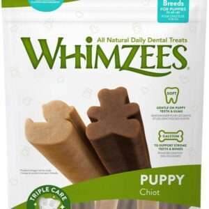 Whimzees Puppy Dental Chew Dog Treats - Medium / Large: Pack of 14