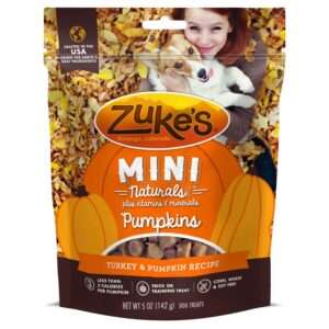Zuke's Pumpkins Mini Naturals Turkey & Pumpkin Recipe Dog Treats | 5 oz
