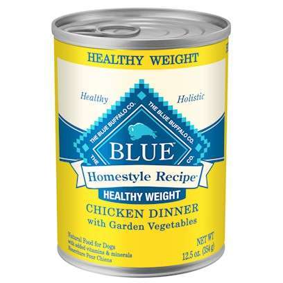 Blue Buffalo Homestyle Recipe Healthy Weight Chicken Dinner with Garden Vegetables Canned Dog Food 12.5-oz, case of 12