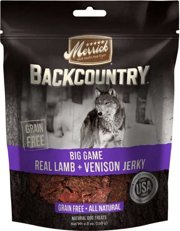 Merrick Backcountry Big Game Grain Free Real Lamb & Venison Jerky Dog Treats - 4.5 oz