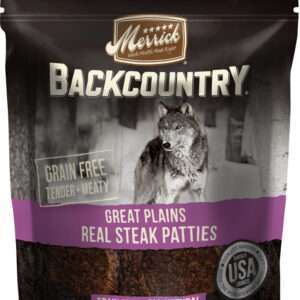 Merrick Backcountry Great Plains Grain Free Real Steak Patties Dog Treats - 4 oz