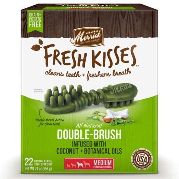Merrick Fresh Kisses Grain Free Coconut Oil & Botanicals Medium Dental Dog Treats - 10 oz, 10 count