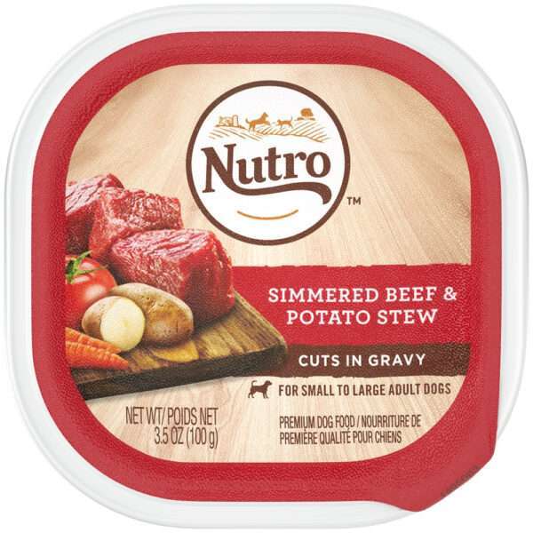 Nutro Grain Free Simmered Beef & Potato Stew Wet Dog Food Trays - 3.5 oz, case of 24