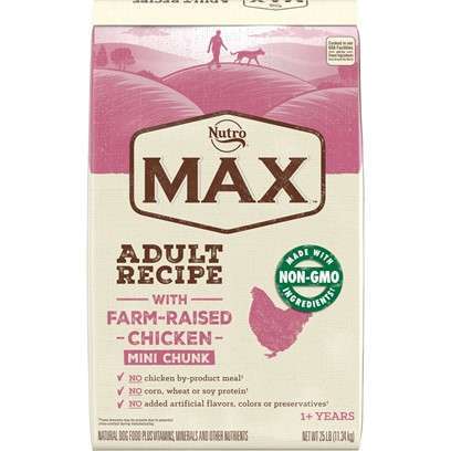 Nutro Max Adult Recipe With Farm Raised Chicken Mini Chunk Dry Dog Food 25-lb