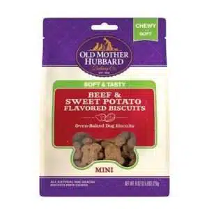 Old Mother Hubbard Soft & Tasty Beef & Sweet Potato Biscuit Baked Dog Treats Mini, 8 Ounce Bag
