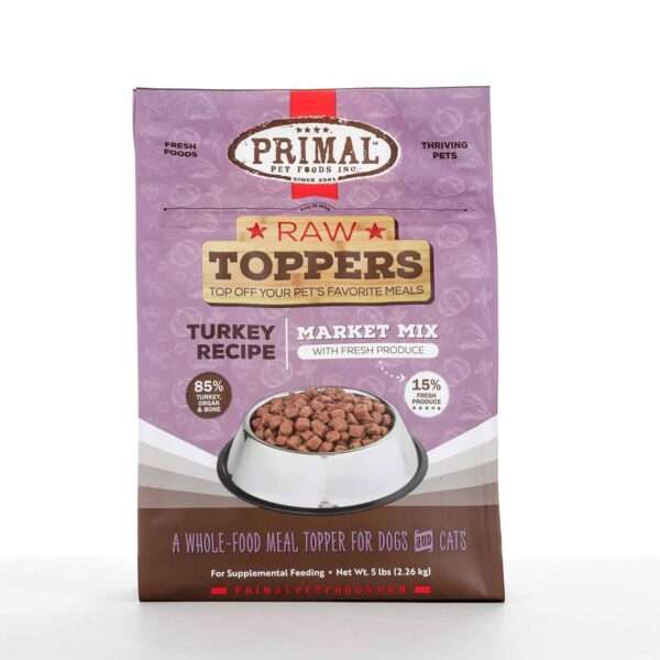 Primal Frozen Turkey Market Mix Topper Dog Food | 5 lb