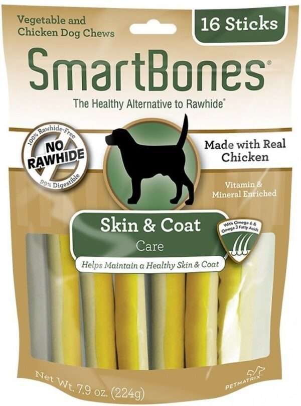 SmartBones Skin & Coat Care Chicken Chews Dog Treats - 16 pack