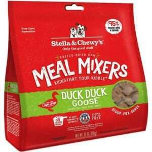 Stella & Chewy's Freeze Dried Raw Duck Duck Goose Meal Mixers Grain Free Dog Food Topper 18-oz