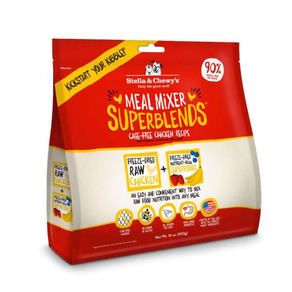 Stella & Chewy's Meal Mixer SuperBlends Grain Free Chicken Recipe Freeze Dried Raw Dog Food Topper - 16 oz