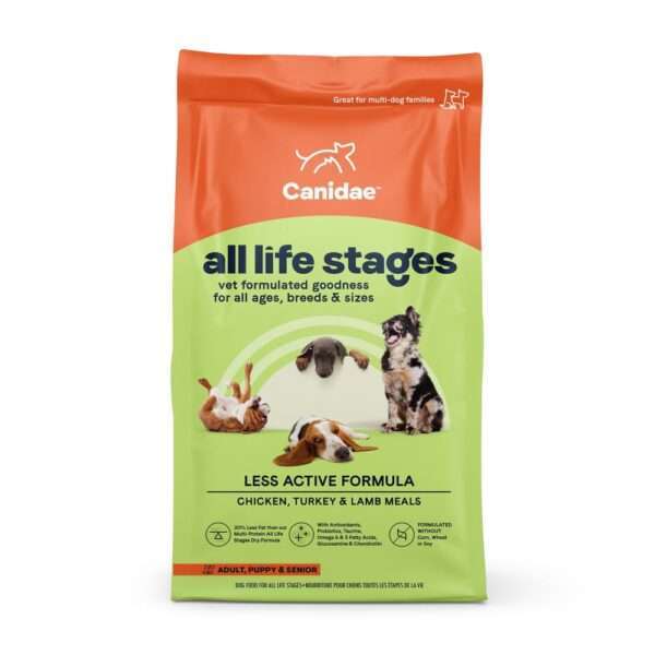 All Life Stages Less Active Dry Dog Food: Chicken, Turkey, & Lamb Meal - 15 lb Bag