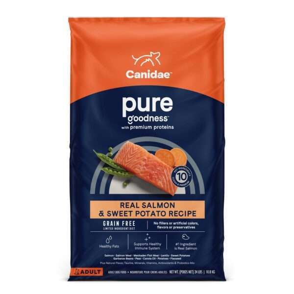 Canidae Grain Free PURE Salmon & Sweet Potato Recipe Dry Dog Food - 24 lb Bag
