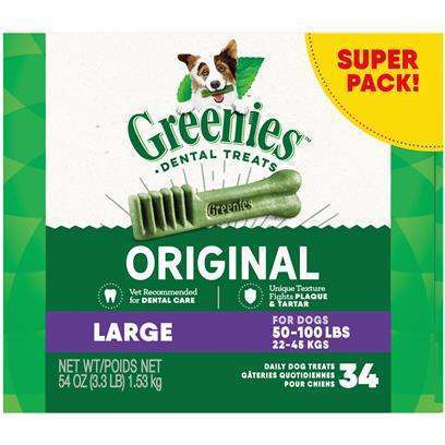 Greenies Original Large Natural Dental Care Dog Treats 54oz (34 Treats)