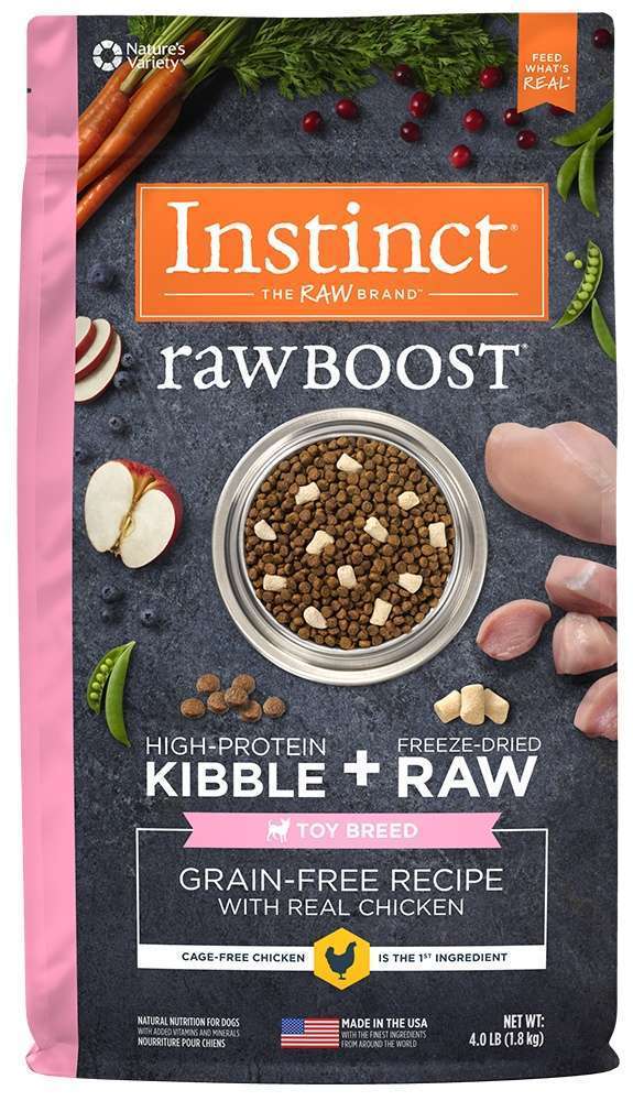 Instinct Raw Boost toy Breed Grain Free Recipe with Real Chicken Natural Dry Dog Food - 4 lb Bag