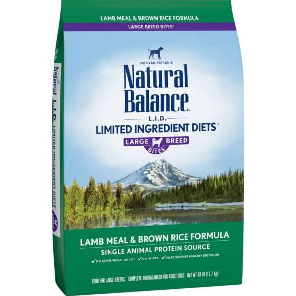 Natural Balance L.I.D. Limited Ingredient Diet Lamb & Brown Rice Large Breed Bites Dry Dog Food - 12 lb Bag
