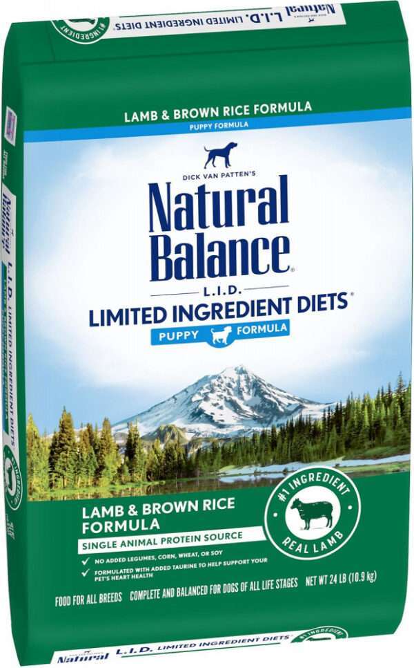 Natural Balance L.I.D. Limited Ingredient Diets Lamb & Brown Rice Puppy Formula Dry Dog Food - 48 lb Bag (2 x 24 lb Bag)