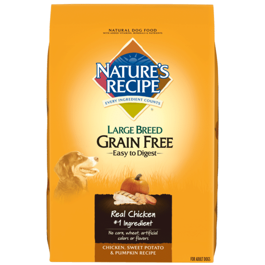 Nature's Recipe Large Breed Grain Free Chicken, Sweet Potato & Pumpkin Dry Dog Food - 24 lb Bag