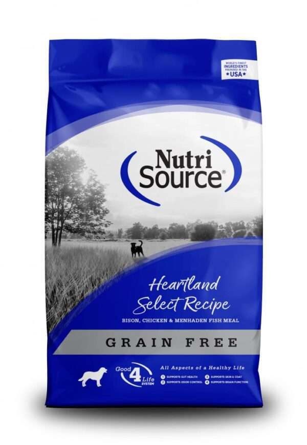 NutriSource Grain Free Heartland Select with Bison Dry Dog Food - 30 lb Bag