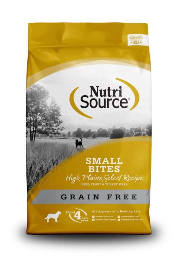 NutriSource Grain Free High Plains Select Small Bites Dry Dog Food - 15 lb Bag