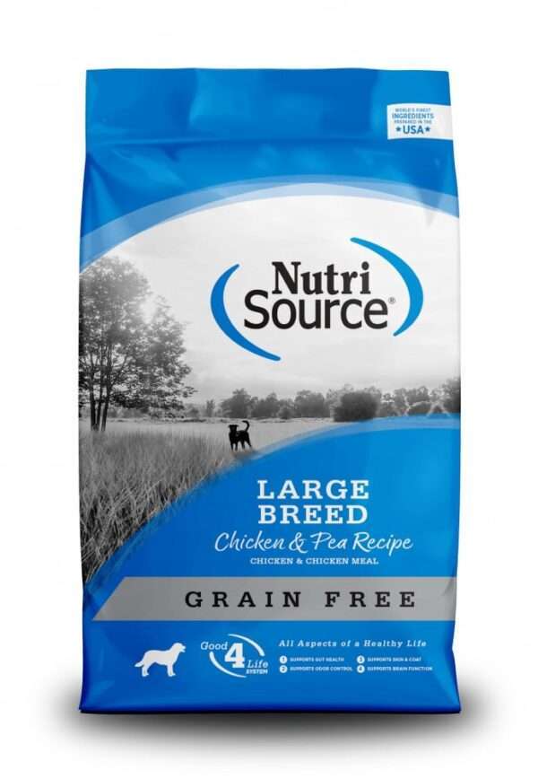 NutriSource Grain Free Large Breed Chicken & Pea Dry Dog Food - 30 lb Bag