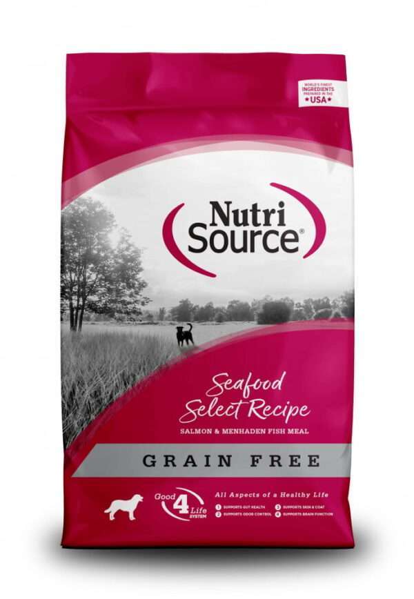 NutriSource Grain Free Seafood Select with Salmon Dry Dog Food - 60 lb Bag (2 x 30 lb Bag)