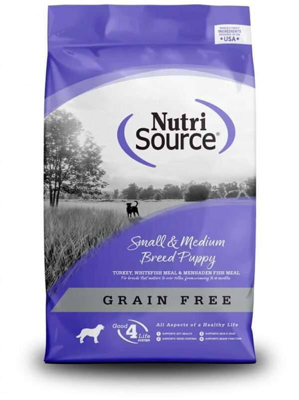 NutriSource Grain Free Small & Medium Breed Puppy Recipe Dry Dog Food - 15 lb Bag