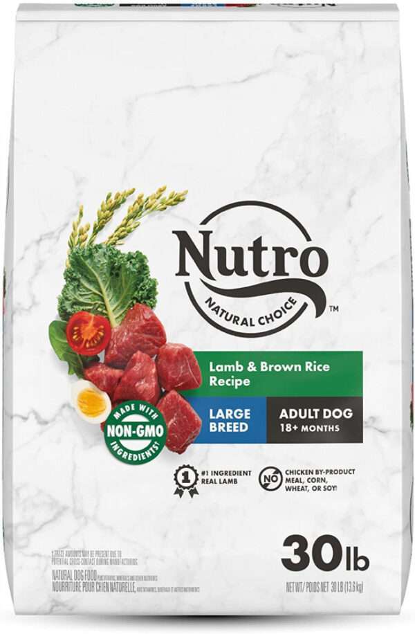 Nutro Wholesome Essentials Large Breed Adult Pasture-Fed Lamb & Rice Dry Dog Food - 60 lb Bag (2 x 30 lb Bag)