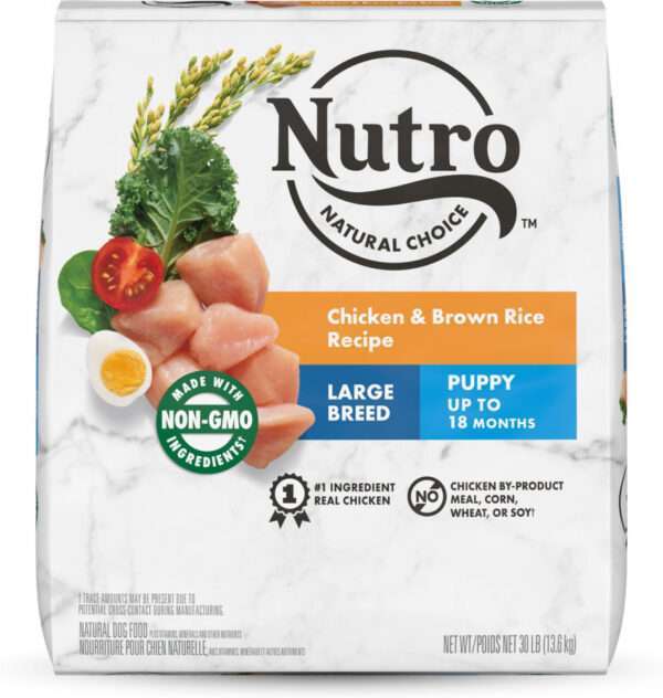 Nutro Wholesome Essentials Large Breed Puppy Farm-Raised Chicken, Brown Rice & Sweet Potato Dry Dog Food - 30 lb Bag
