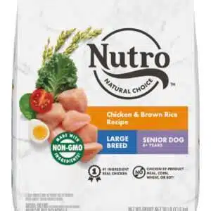 Nutro Wholesome Essentials Large Breed Senior Farm-Raised Chicken, Brown Rice & Sweet Potato Dry Dog Food - 60 lb Bag (2 x 30 lb Bag)